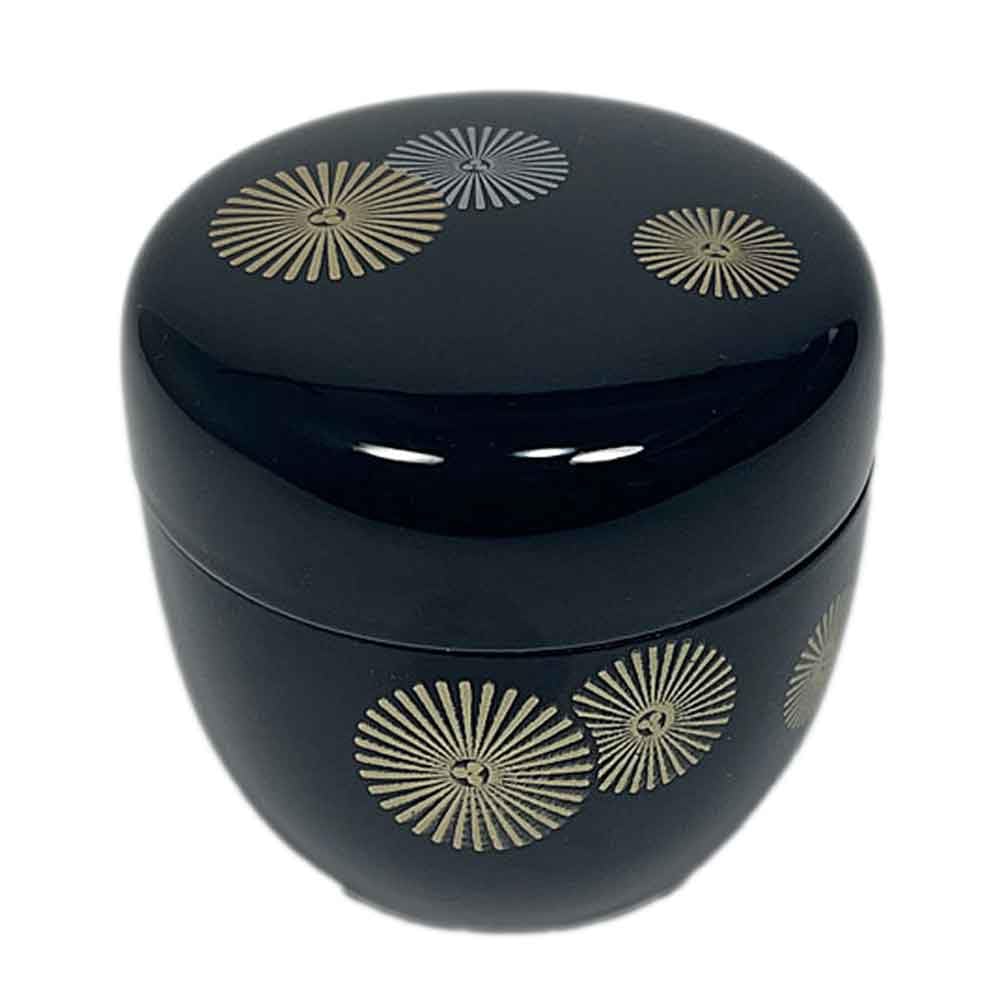 Amazon｜樹脂製 黒色 唐松蒔絵 中棗 茶道具 薄茶器 日本製｜茶入・茶壺